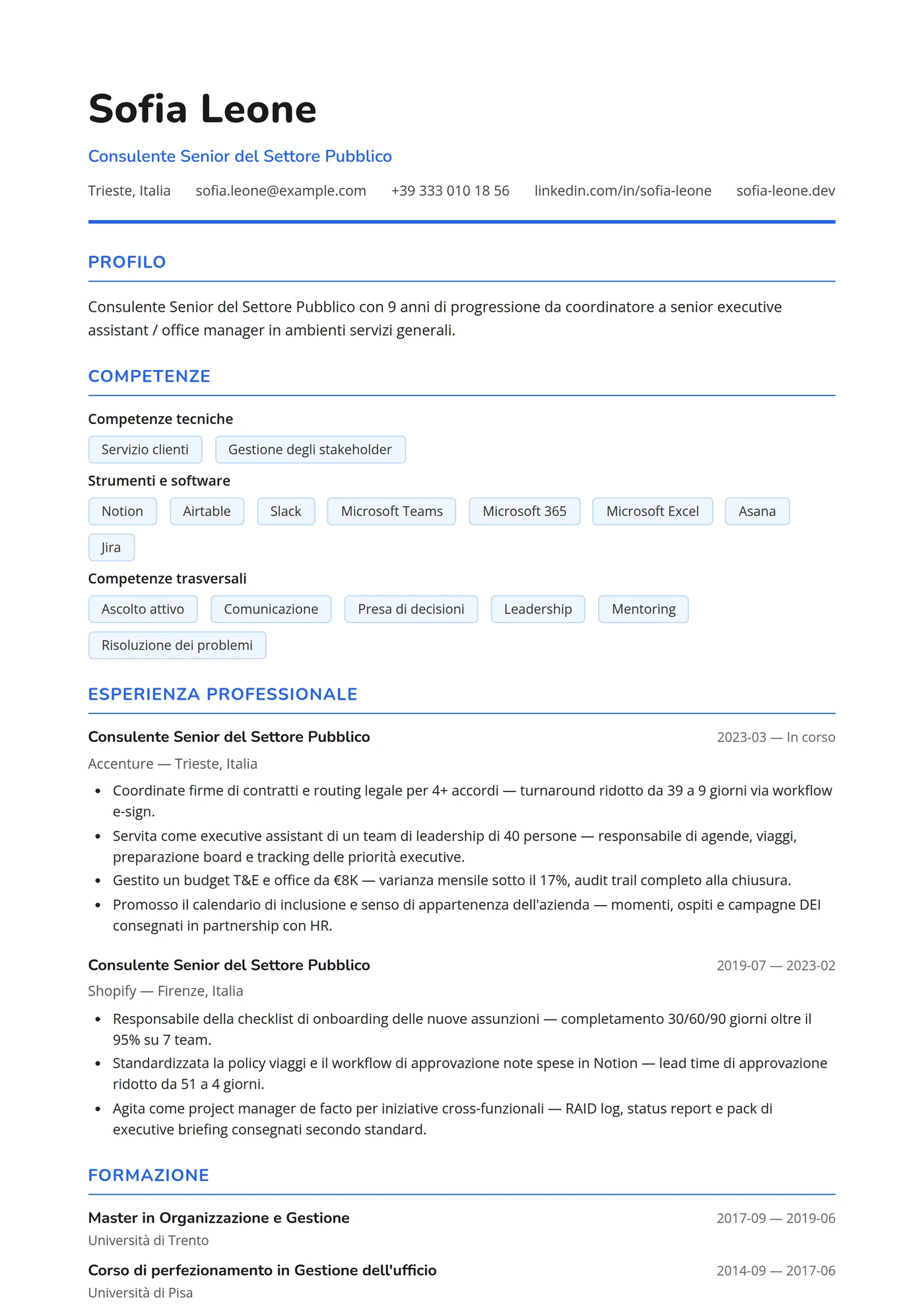 Canada Francese — Modelli di CV