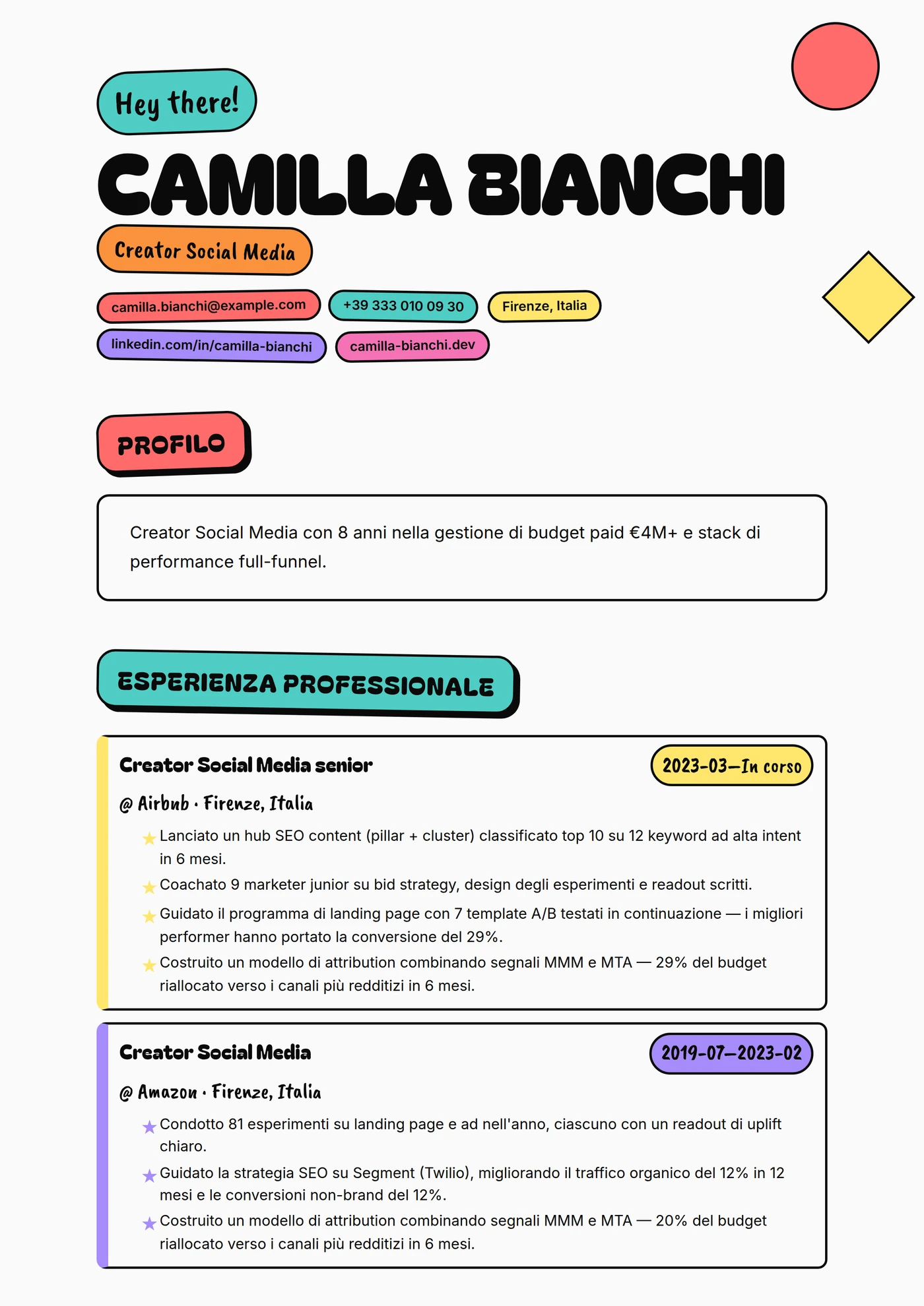 Sticker Pack — Modelli di CV
