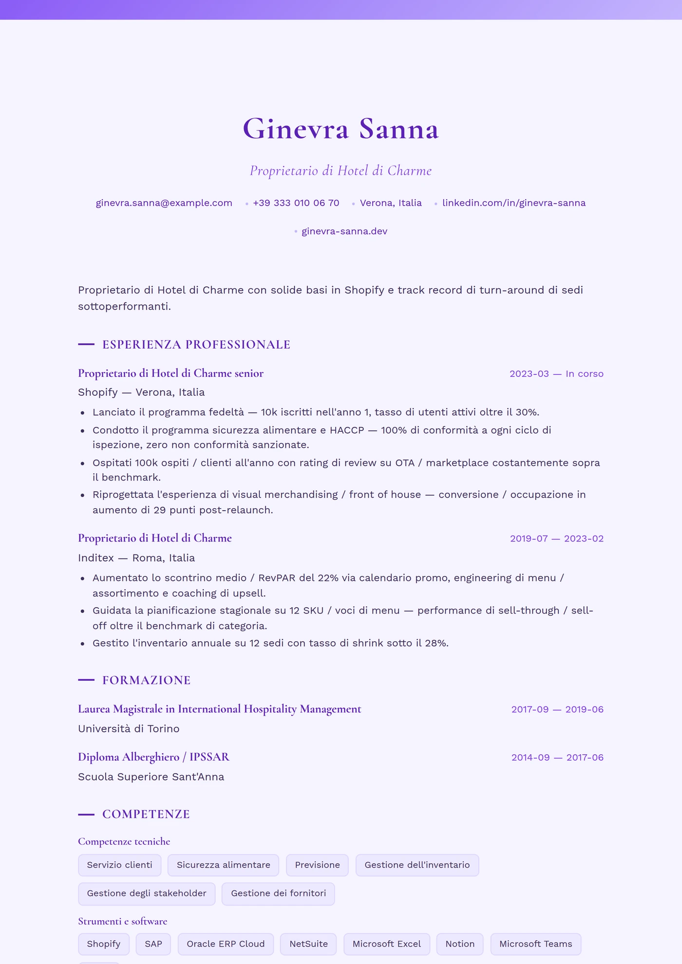 Lavanda Provenza — Modelli di CV