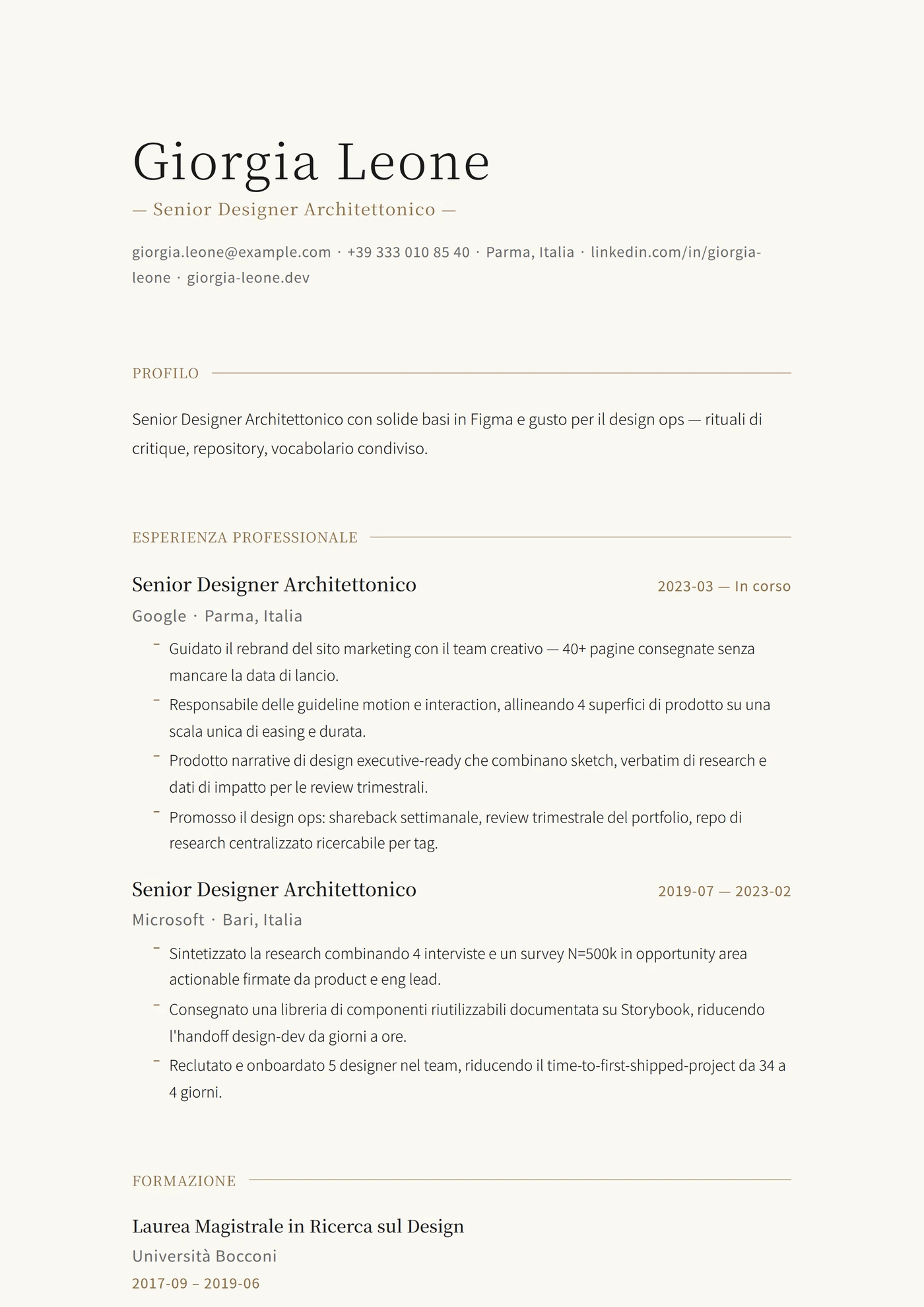 Minimal Japandi — Modelli di CV