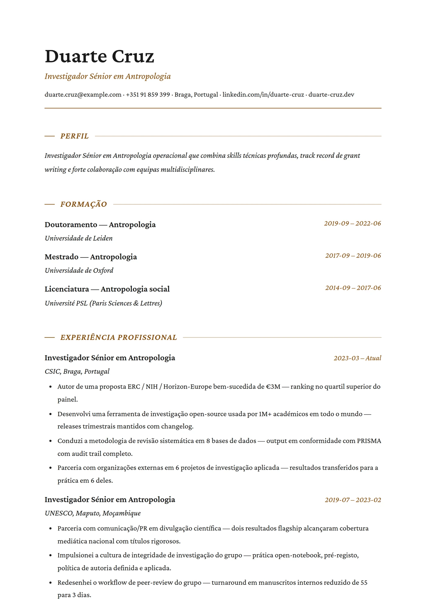 Antropologia — Modelos de currículo