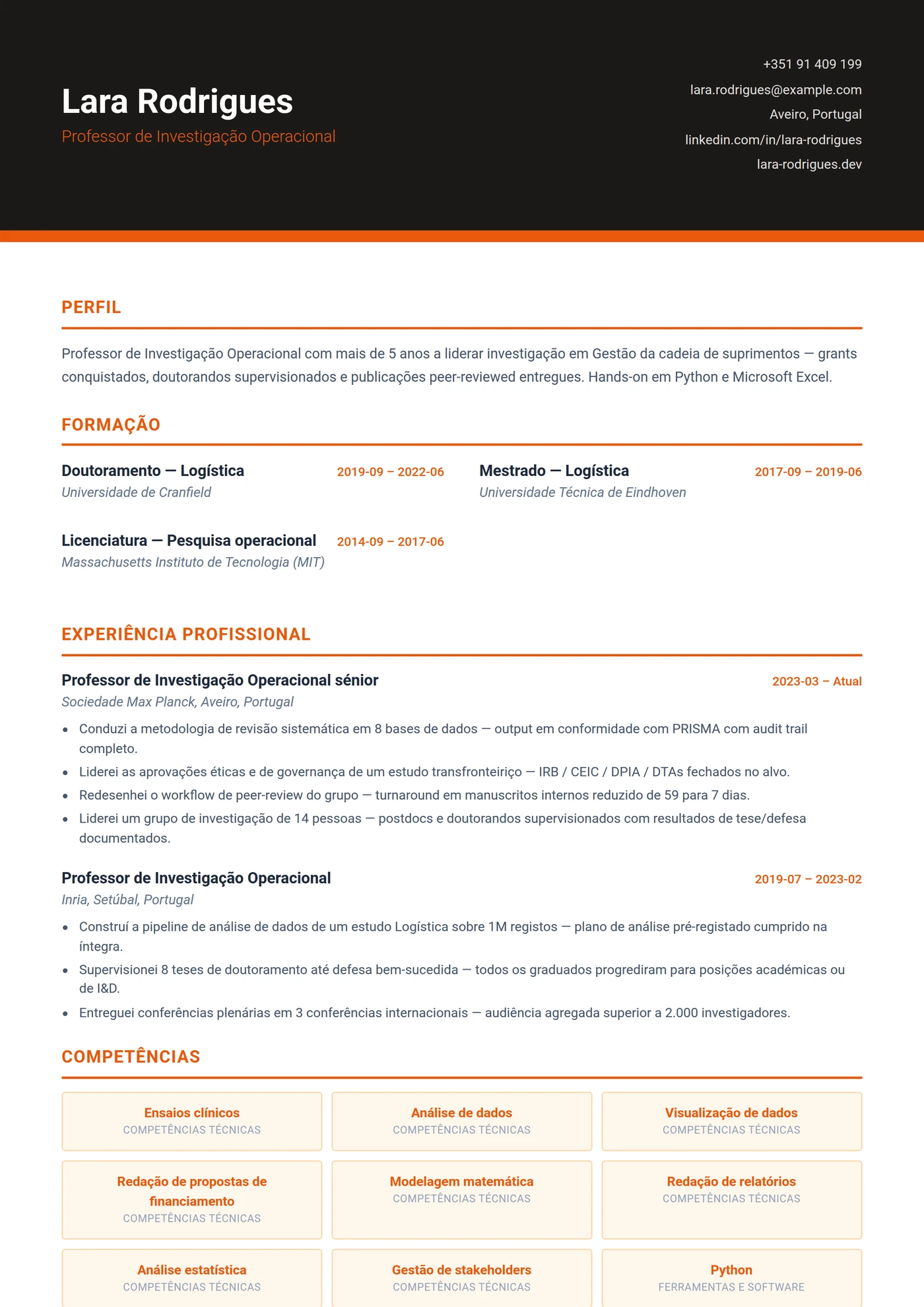 Supply Chain e Logística — Modelos de currículo