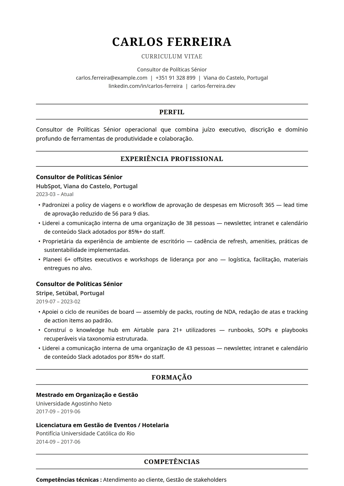 ATS Federal — Modelos de currículo