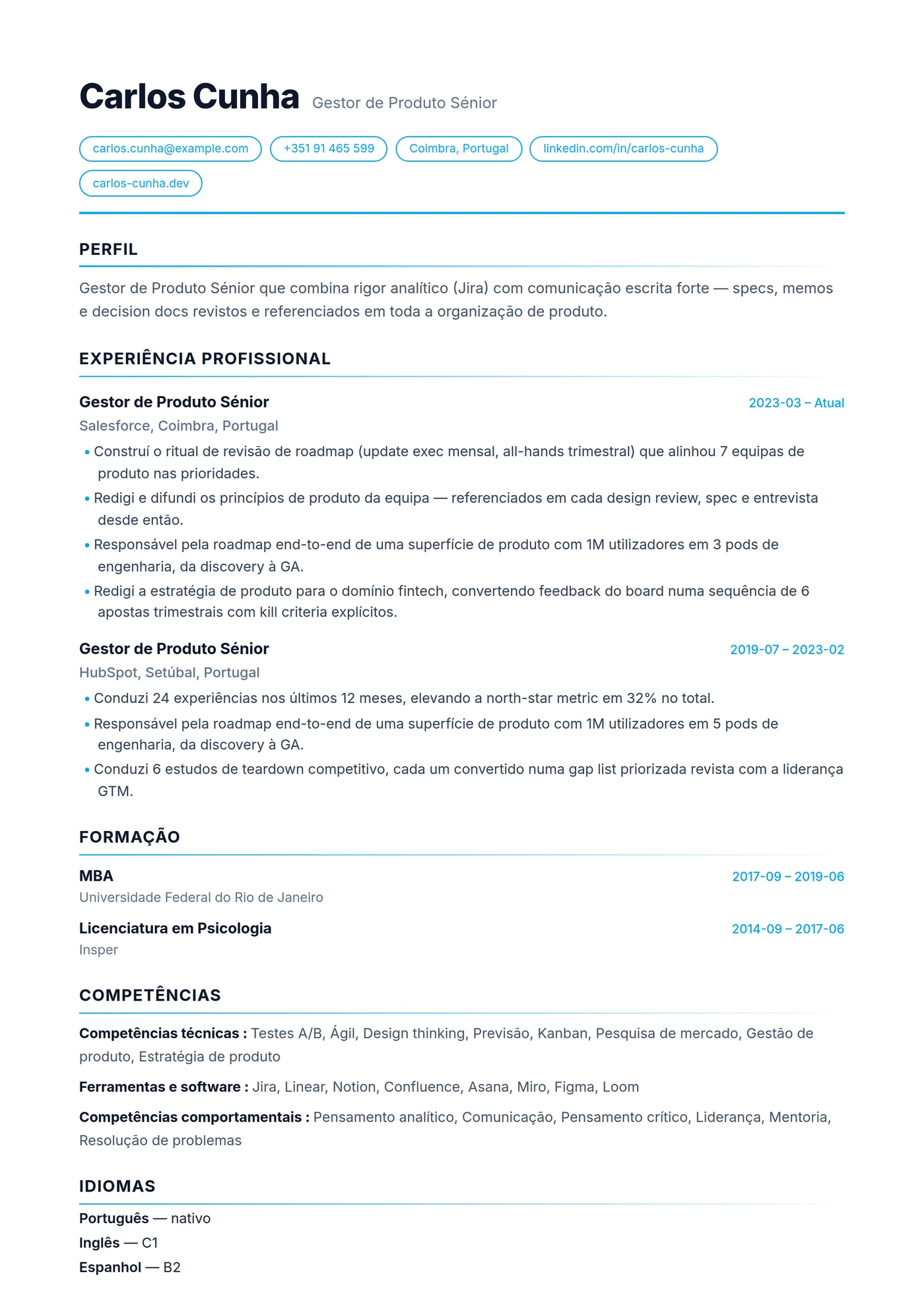 ATS Horizonte — Modelos de currículo