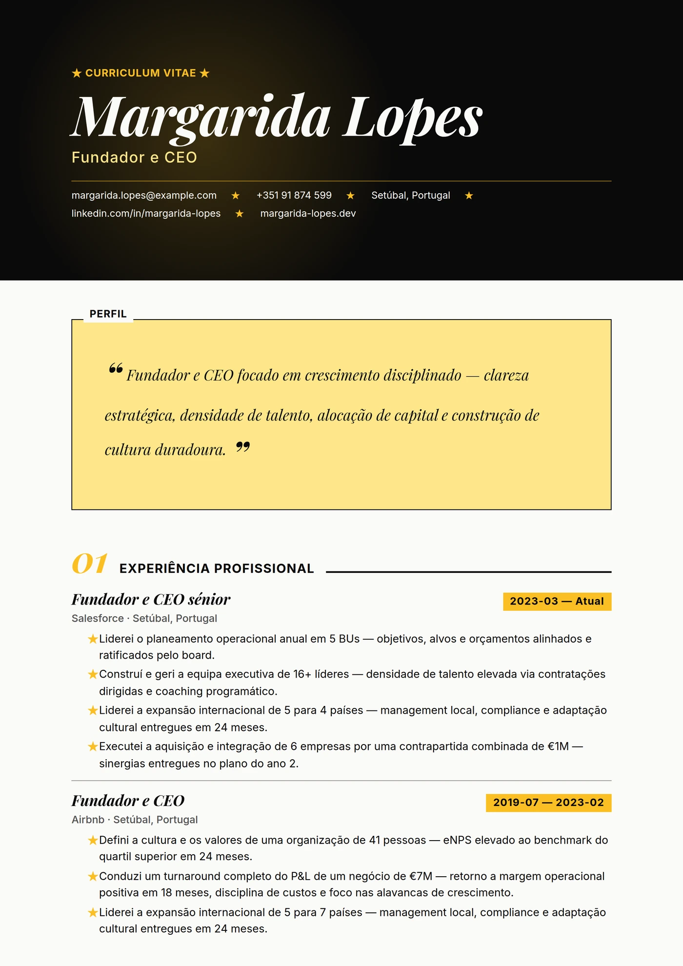 ATS Citação — Modelos de currículo