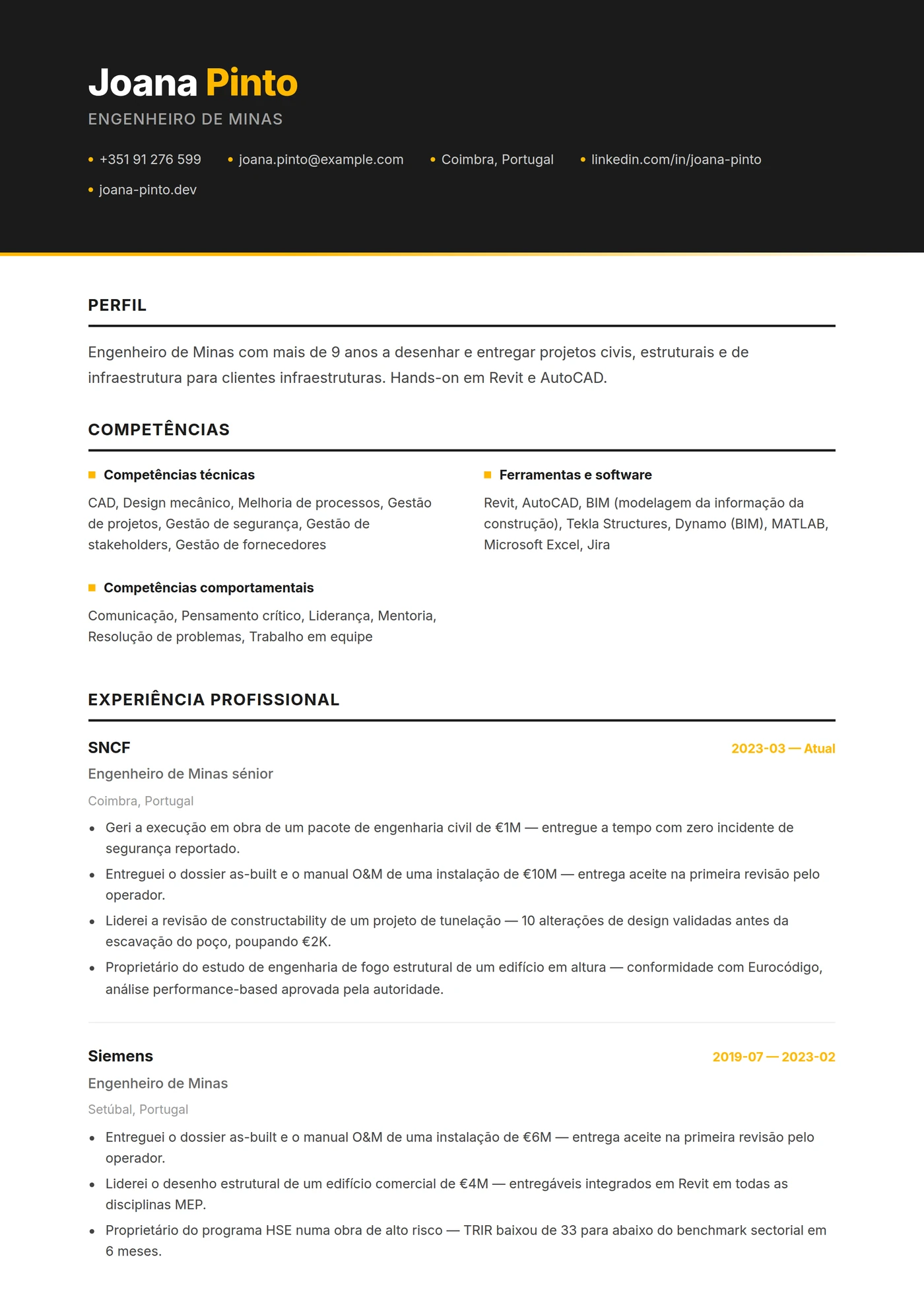 Austrália — Modelos de currículo