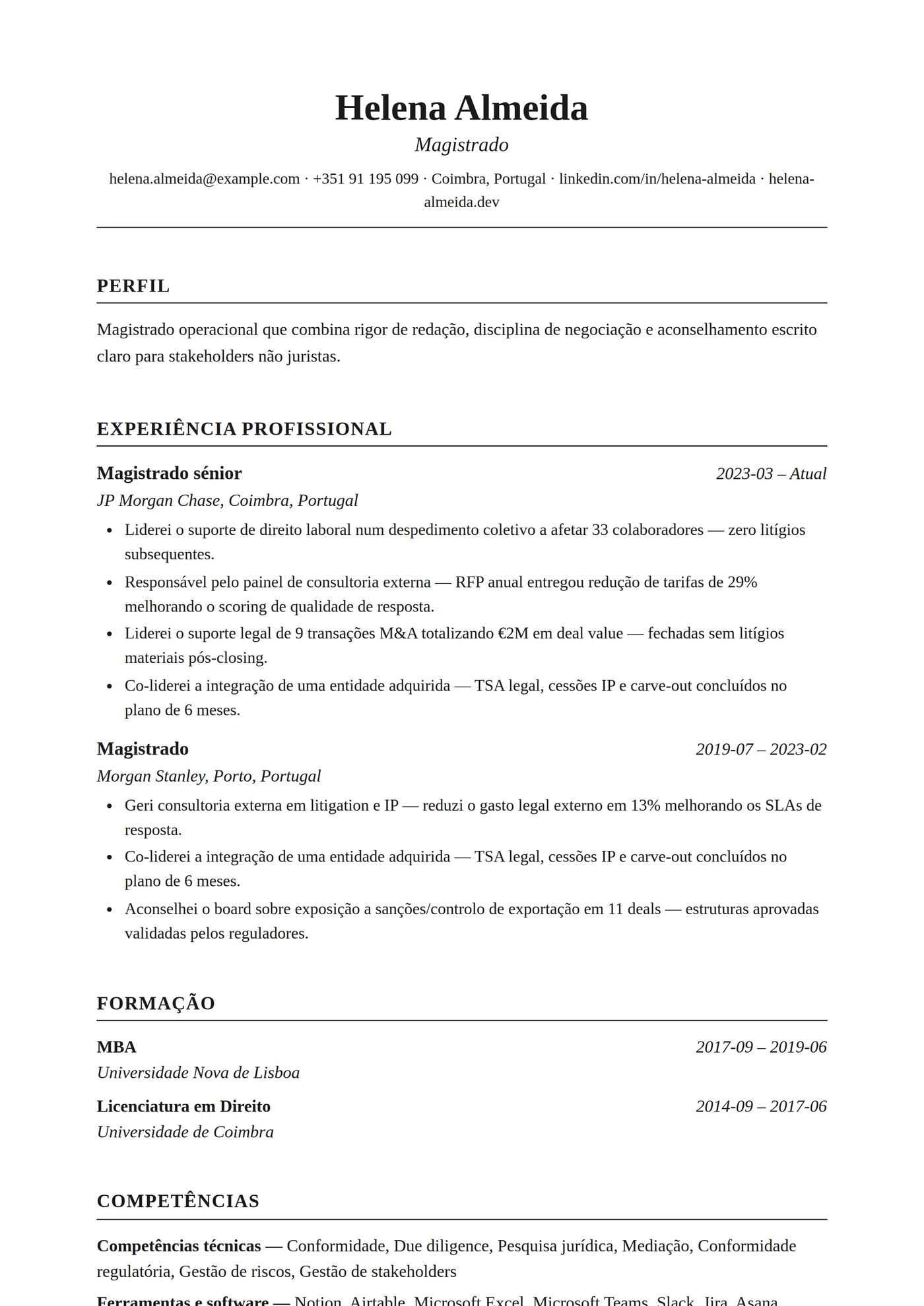 Clássico Times — Modelos de currículo