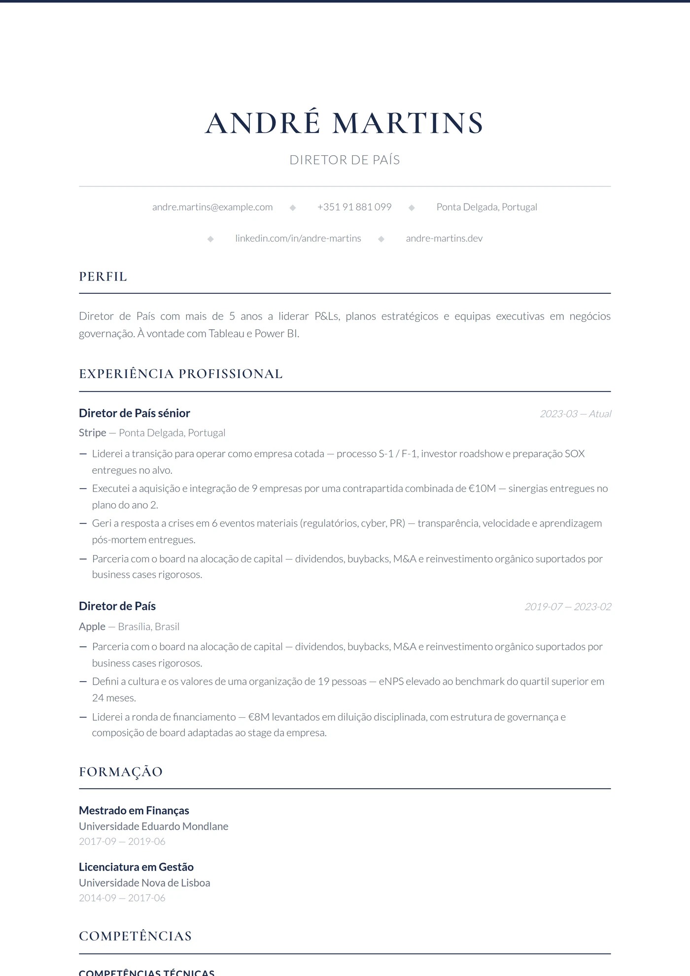 Corporate — Modelos de currículo
