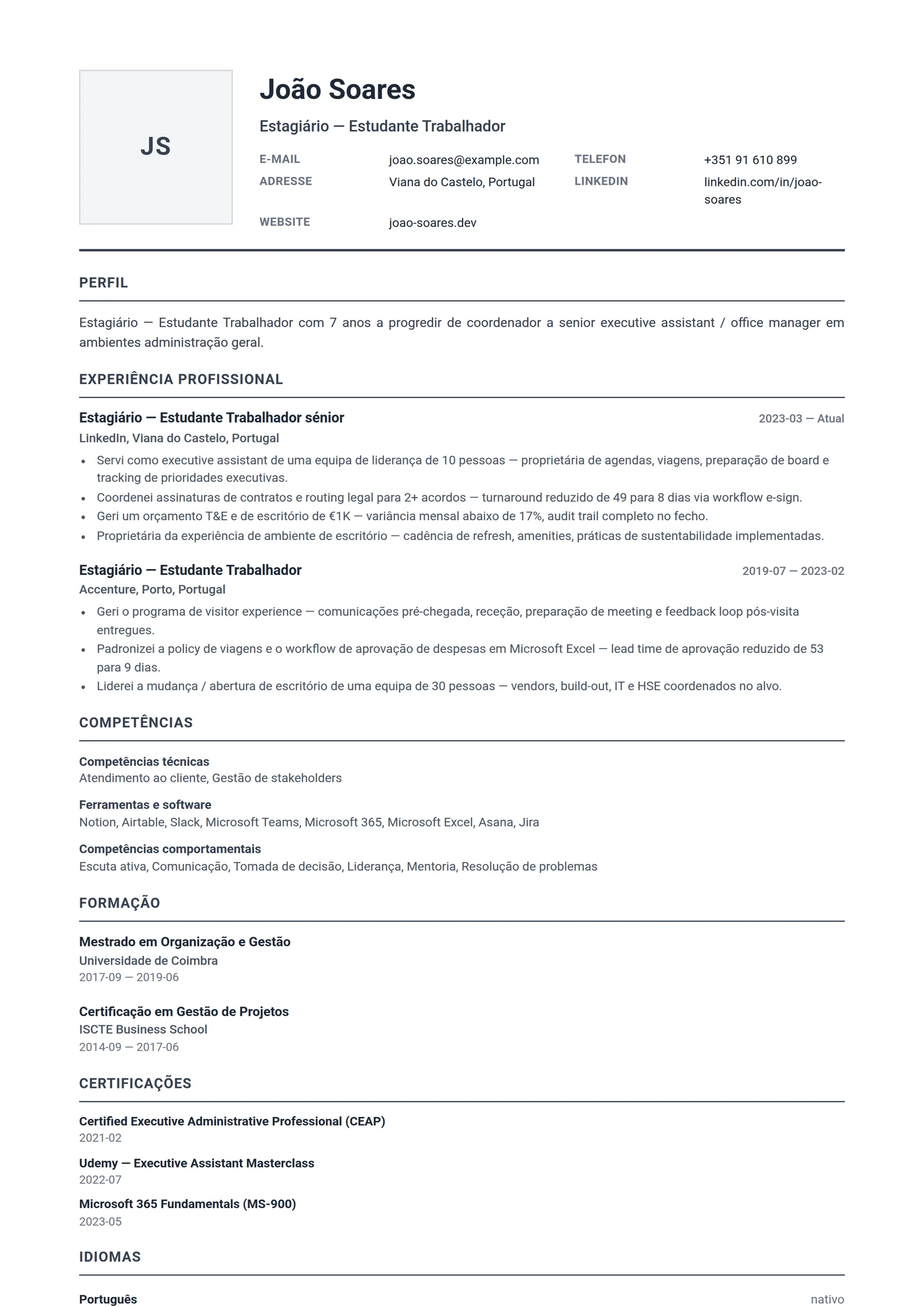 Alemanha Compacto — Modelos de currículo