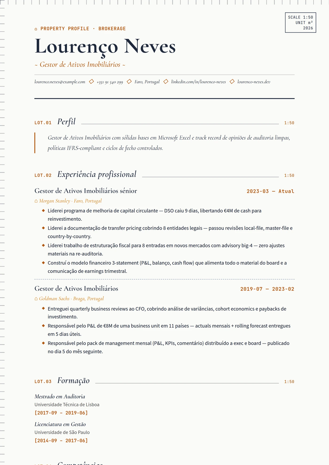 Indústria — Imobiliário — Modelos de currículo
