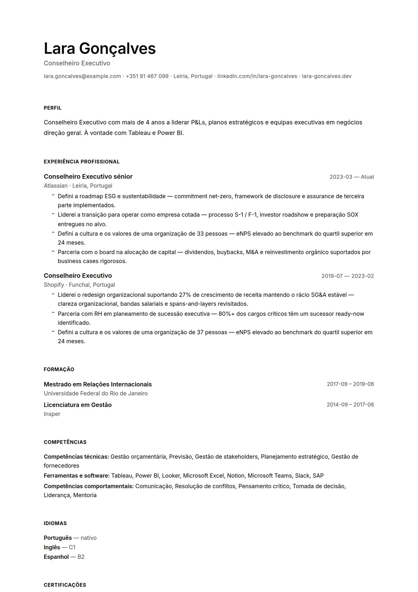 Minimal Microtipo — Modelos de currículo