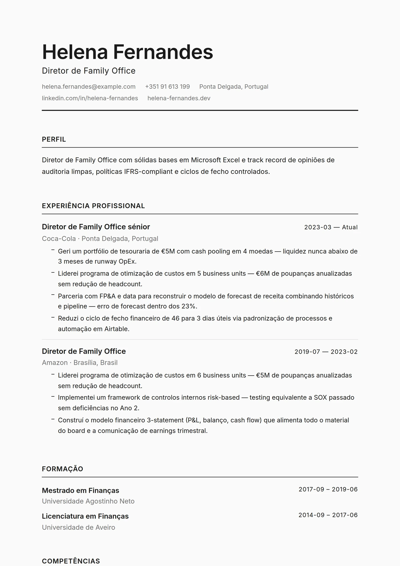 Minimal Monocromático — Modelos de currículo