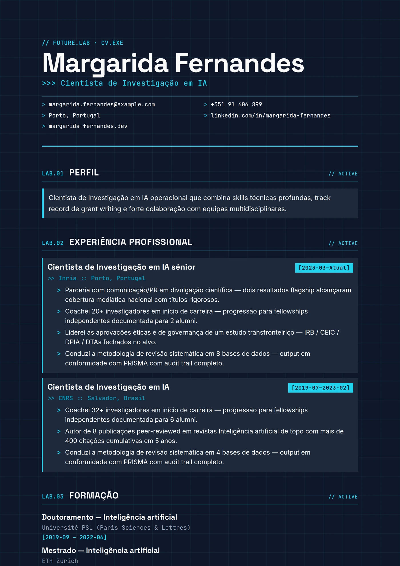 Moderno Future Lab — Modelos de currículo
